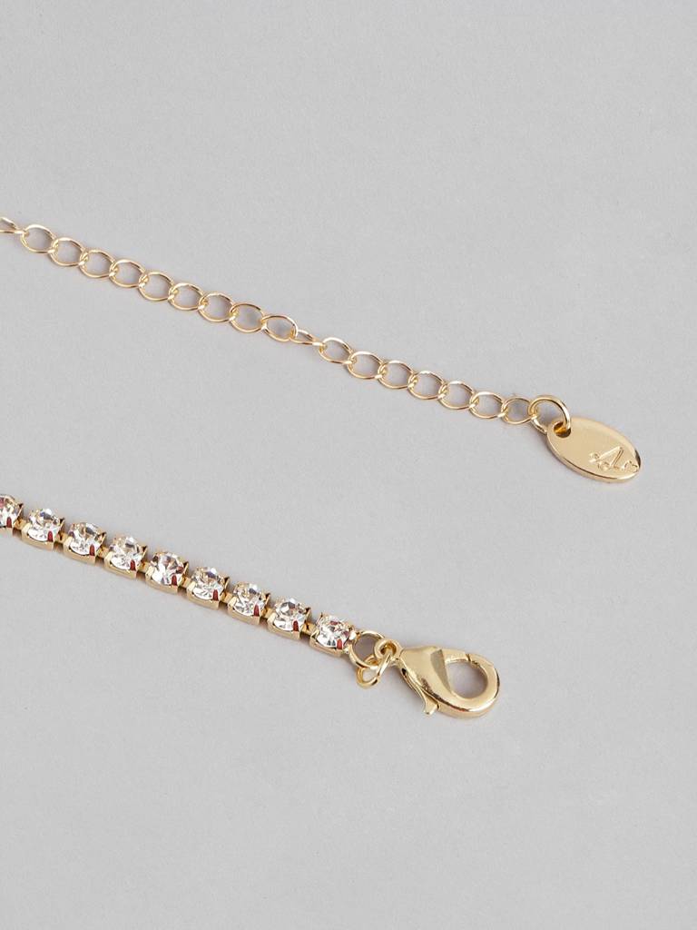 Women Gold-Plated Cz-Studded Jewellery Set : FJS4581