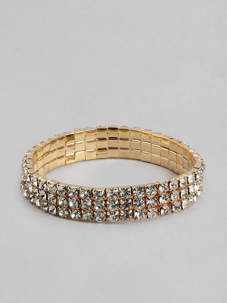 Women Gold-Plated Cz-Studded Jewellery Set : FJS4581