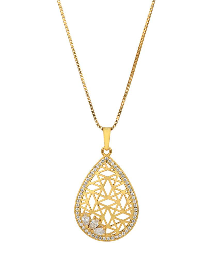 Carlton London 18Kt Gold--Plated Cz Jewellery Set : FJS4722