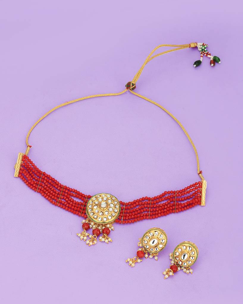 Carlton London Gold-Plated Beaded Jewellery Set : FJS4738