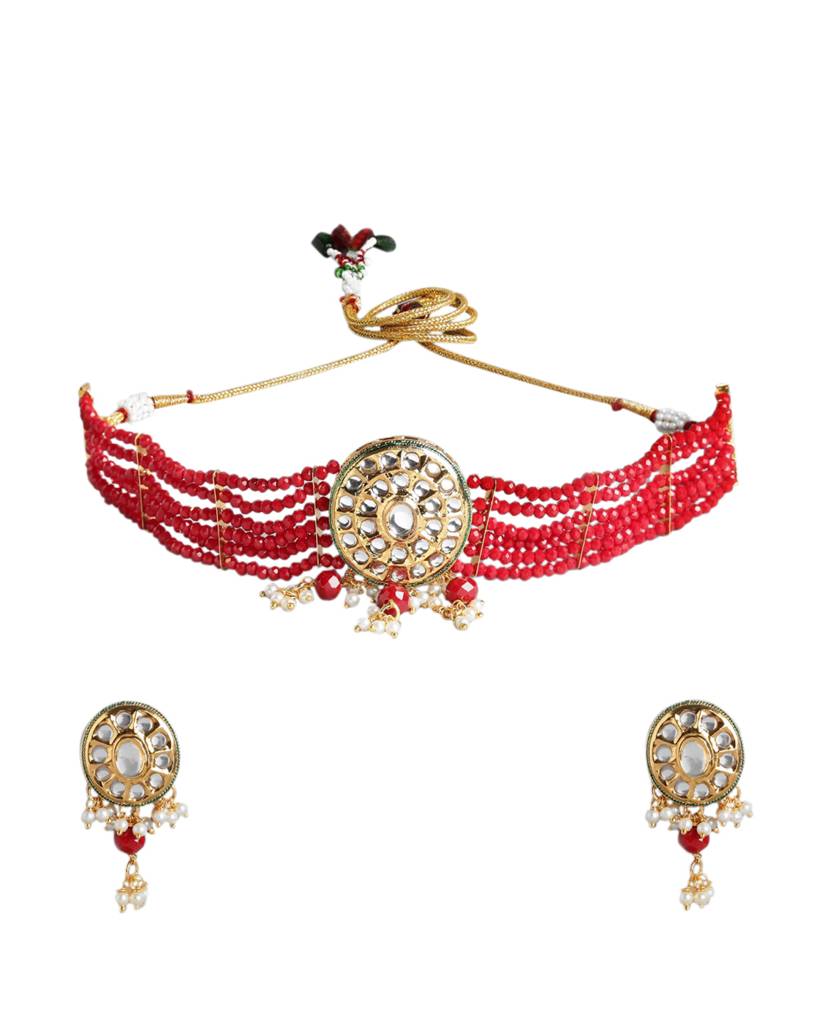 Carlton London Gold-Plated Beaded Jewellery Set : FJS4738