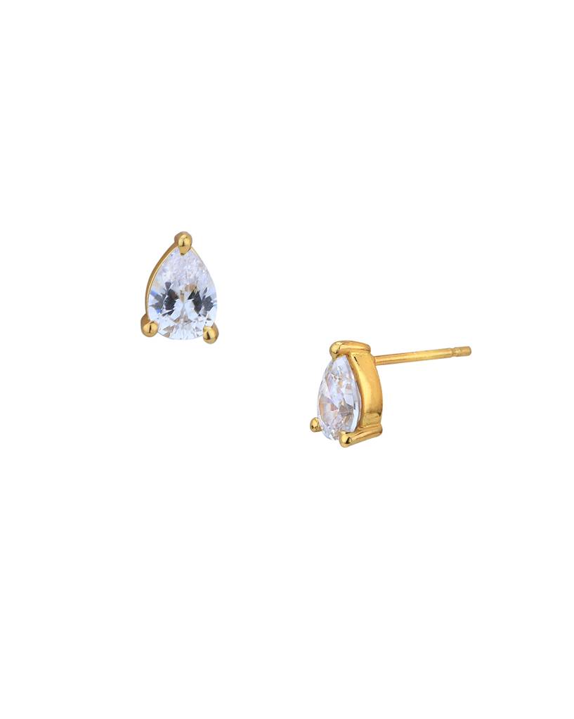 Carlton London 18Kt Gold Plated Cz Tear Drop Shape Necklace & Earring Set : FJS4921
