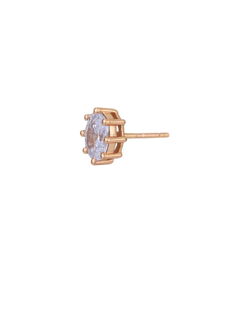 Carlton London 18Kt Rose Gold Plated Cz Necklace & Earring Set : FJS4923