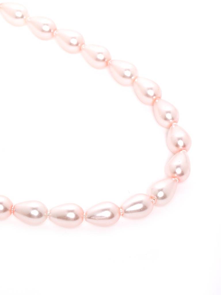 Gold Plated Babypink Freshwater Pearl Beaded Jewellery Set : FJS5367
