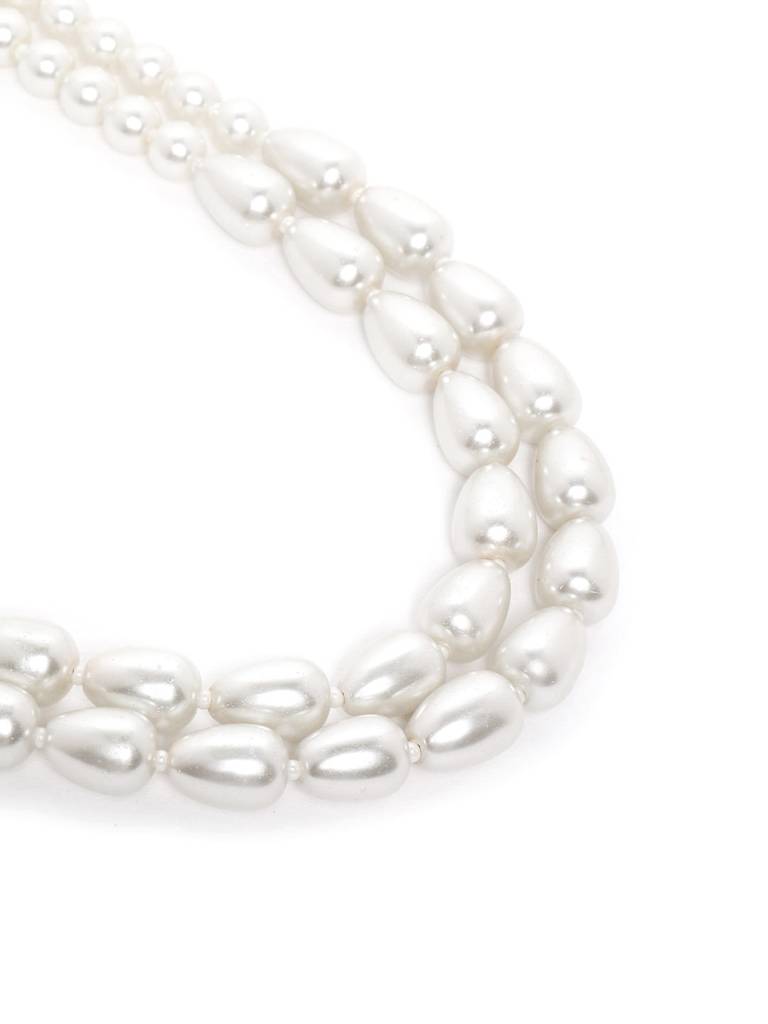 Gold Plated Double Layer Pearl Beaded Jewellery Set : FJS5368