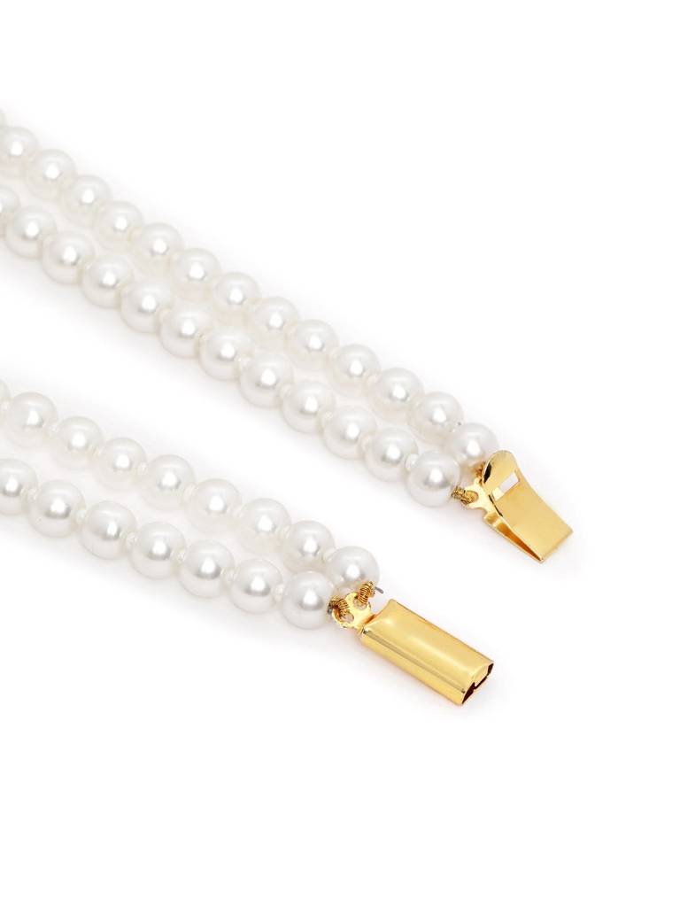 Gold Plated Double Layer Pearl Beaded Jewellery Set : FJS5368