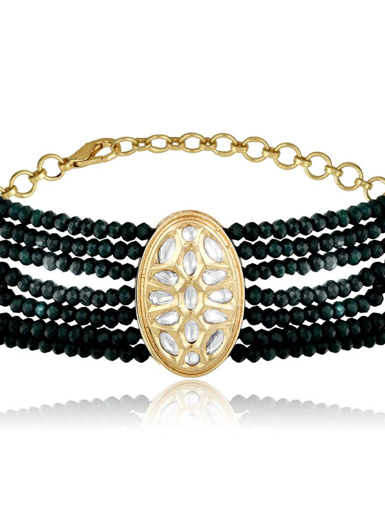 Meira Green Stones And Kundan Choker : FNE106