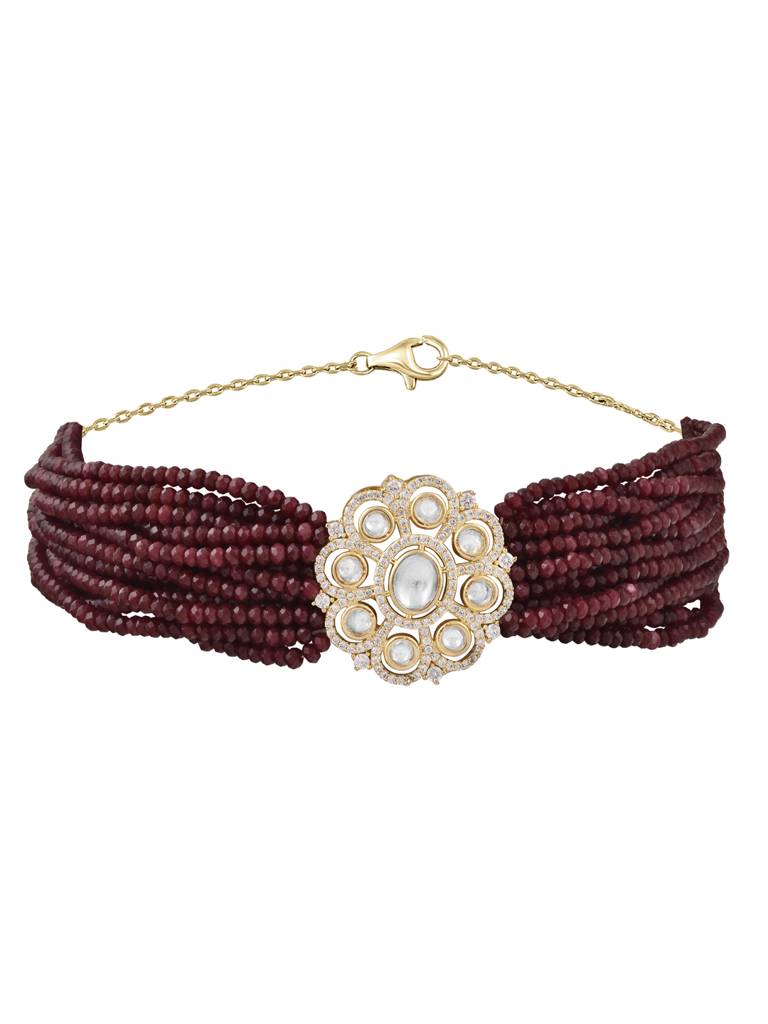 Meira Kundan Red Choker Necklace : FNE226