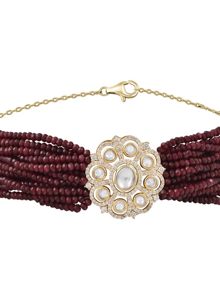 Meira Kundan Red Choker Necklace : FNE226