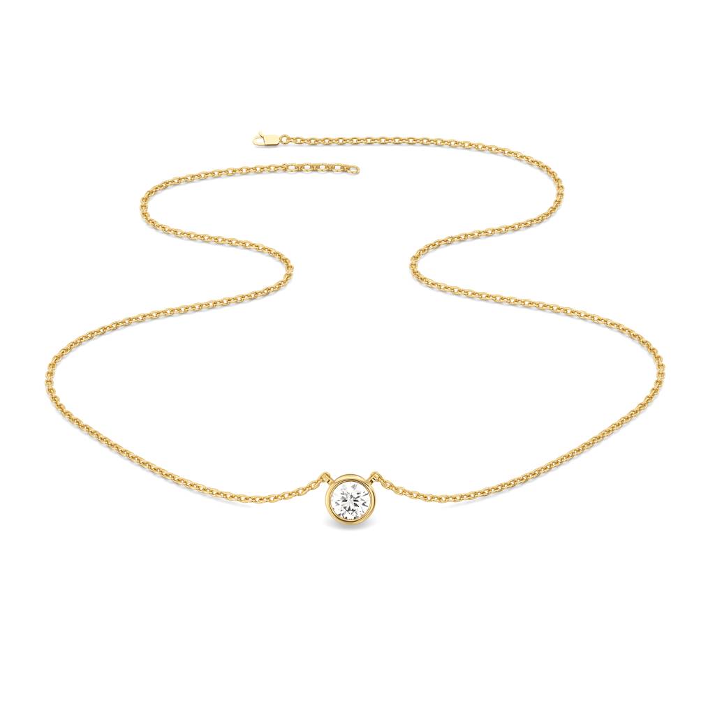 0.52Ct  Lab Grown Diamond Necklace In 18Kt Gold Vermeil : LLNK0132