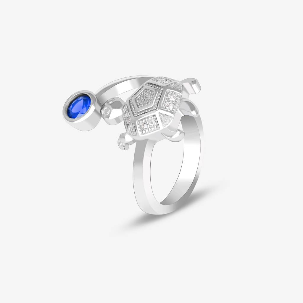 Pentagon Silver Tortoise Ring : FQLR435