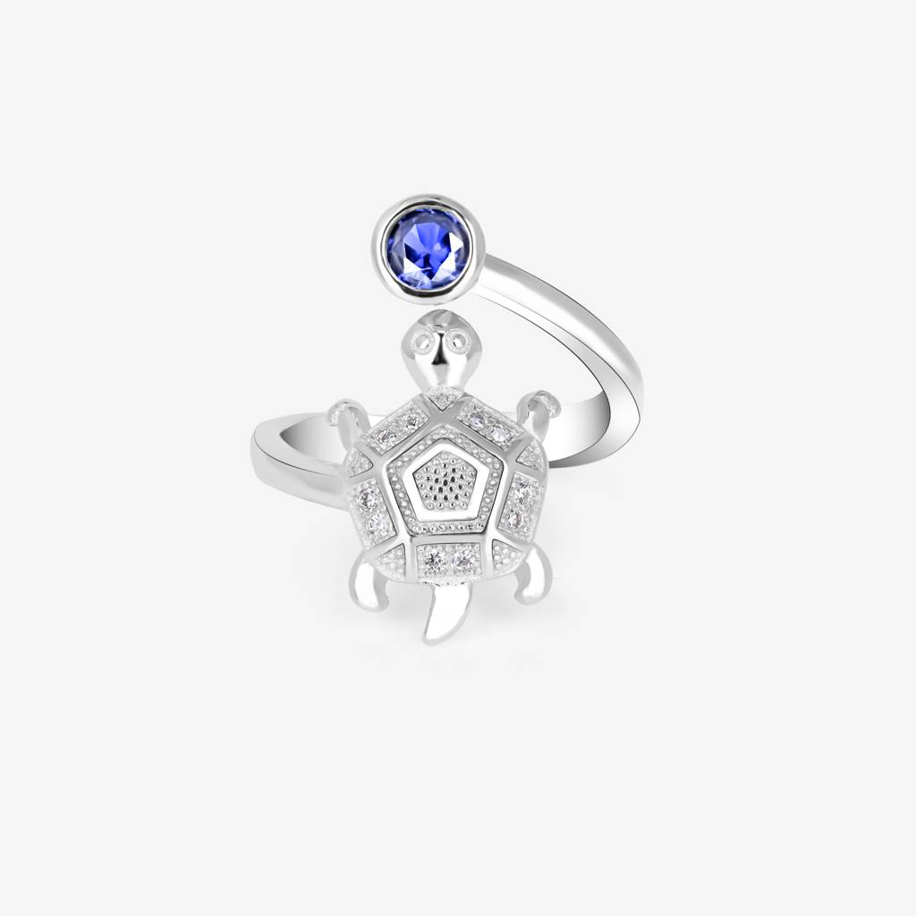 Pentagon Silver Tortoise Ring : FQLR435