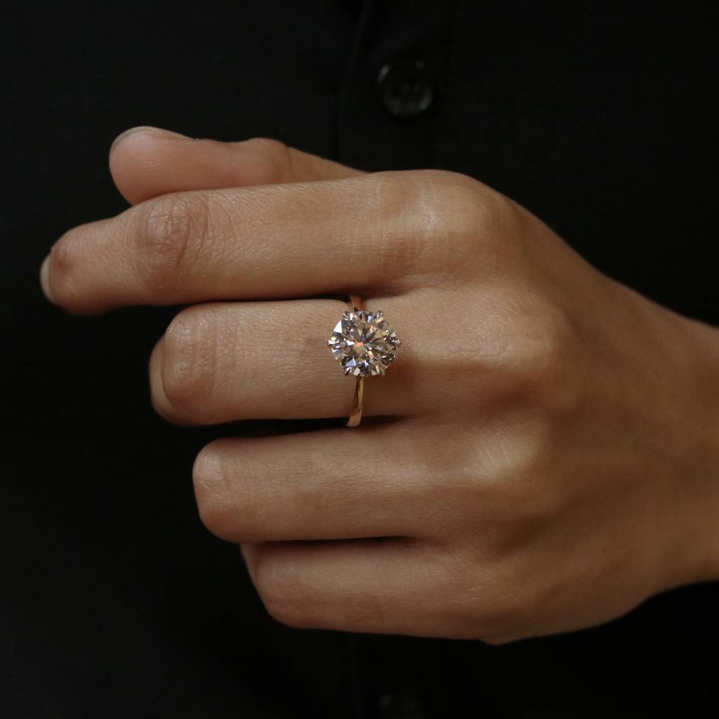 Celestialyx 3Ct Round Lab Diamond Ring : FRG056114KT2401