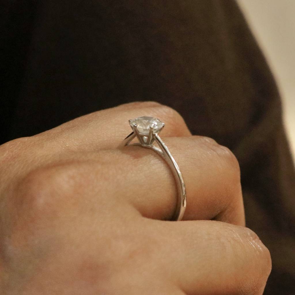 Zenolique 1.03Ct Round Lab Diamond Ring : FRG2025A18KT7797