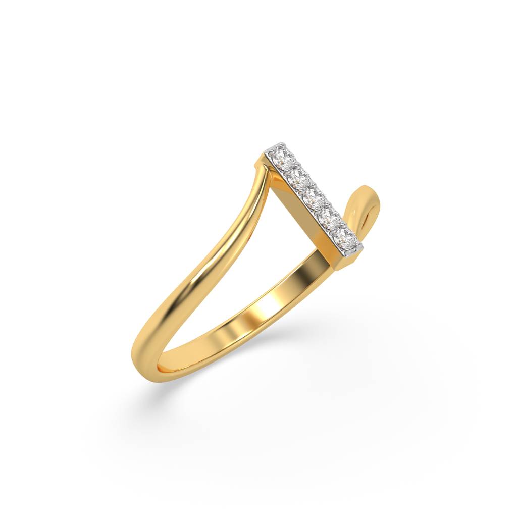 0.08Ct Lab Grown Diamond Ring In 18Kt Gold Vermeil : LLRG0090