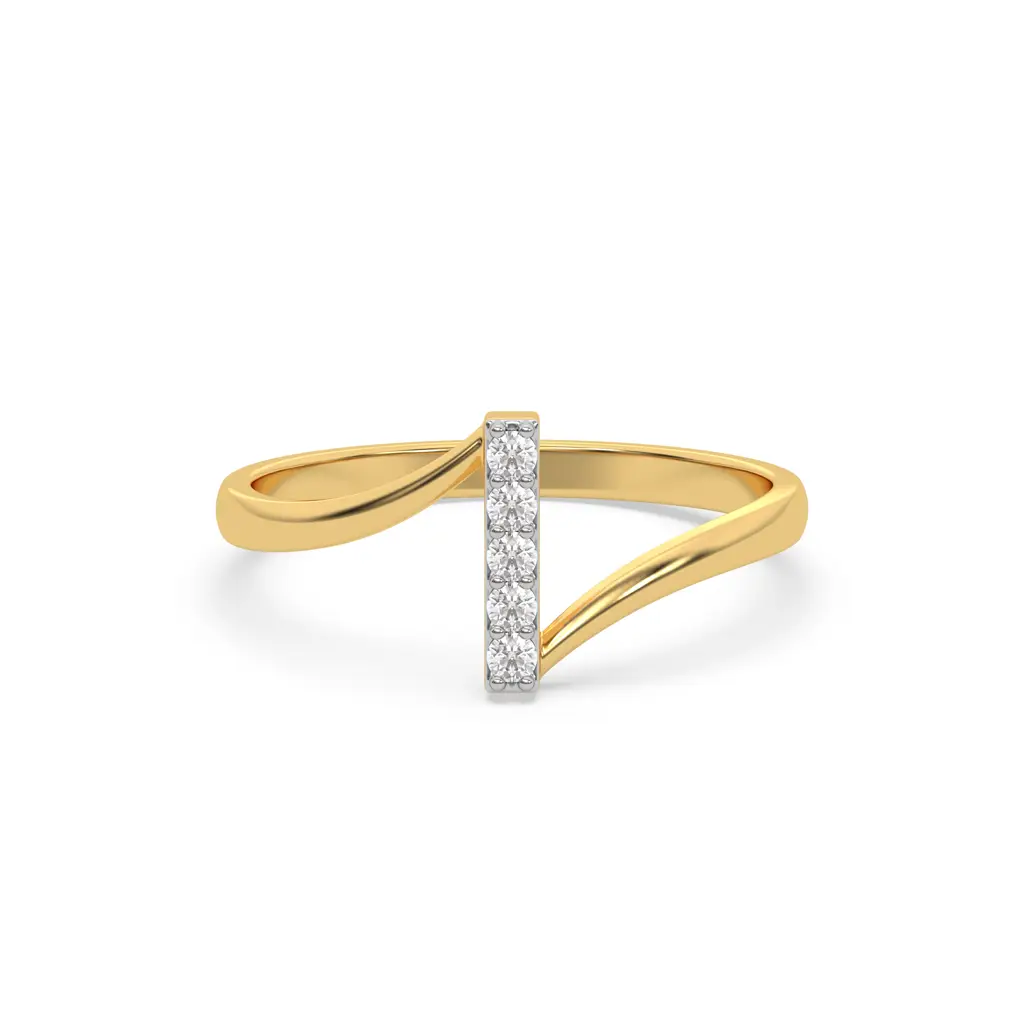 0.08Ct Lab Grown Diamond Ring In 18Kt Gold Vermeil : LLRG0090