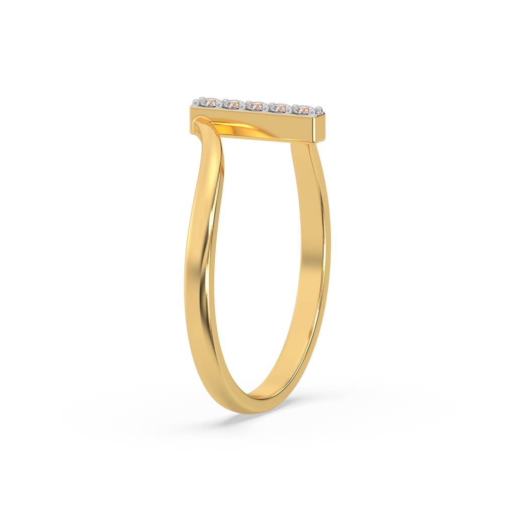 0.08Ct Lab Grown Diamond Ring In 18Kt Gold Vermeil : LLRG0090