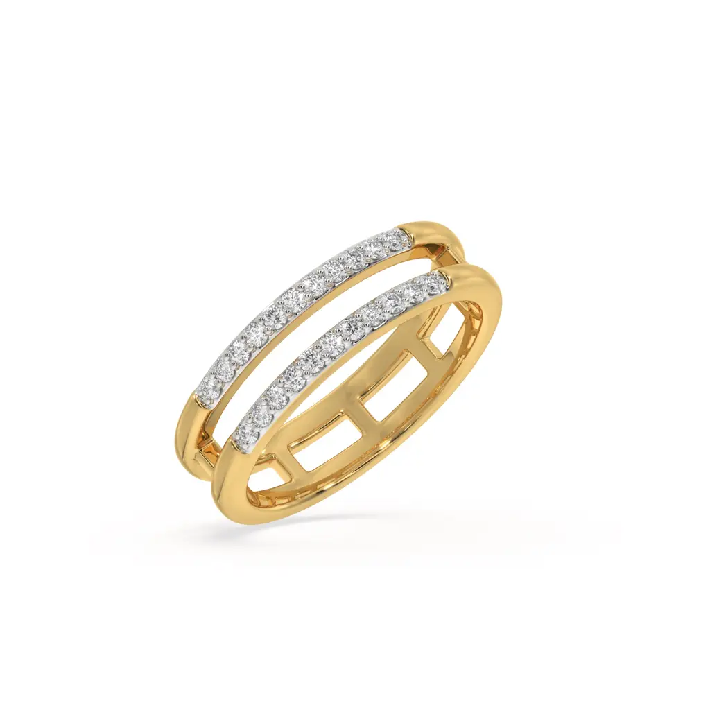 0.20Ct Lab Grown Diamond Ring In 18Kt Gold Vermeil : LLRG0093