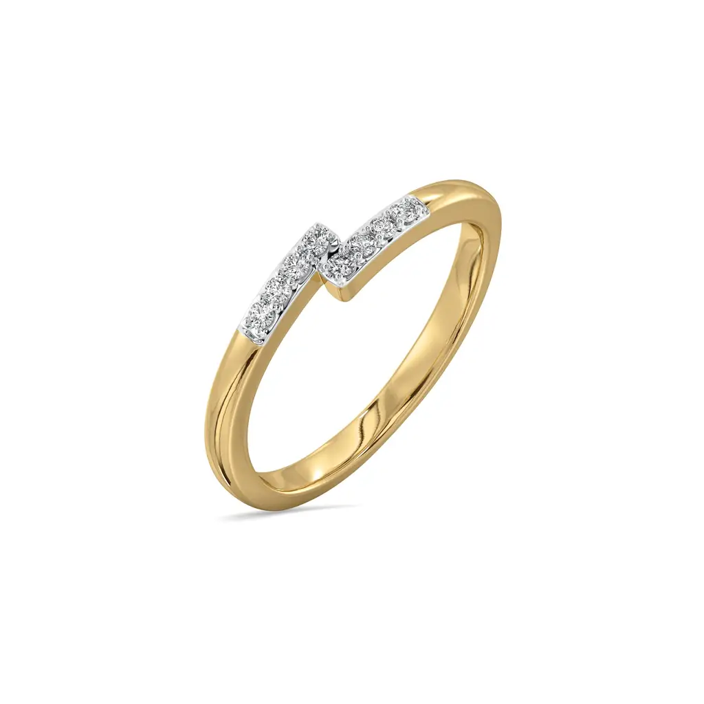 0.10Ct Lab Grown Diamond Ring In 18Kt Gold Vermeil : LLRG0094