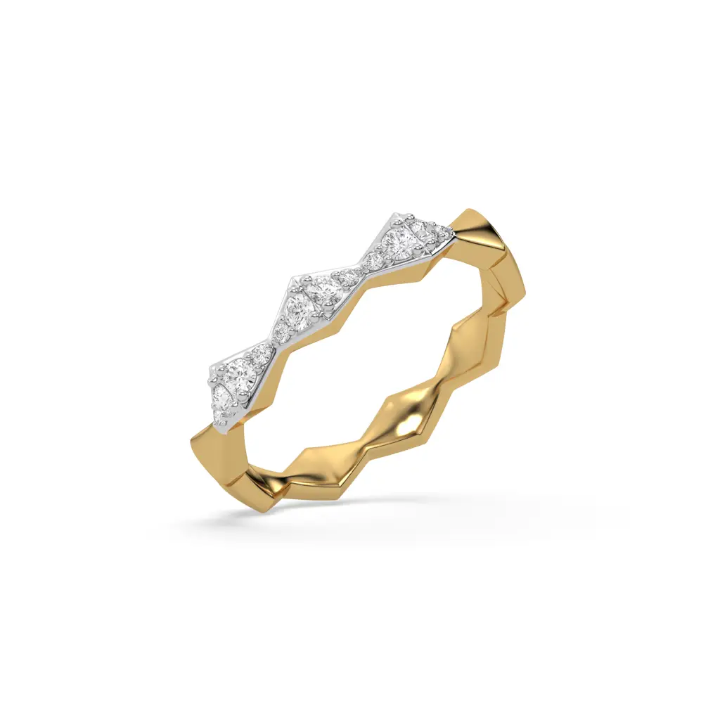 0.19Ct Lab Grown Diamond Ring In 18Kt Gold Vermeil : LLRG0095