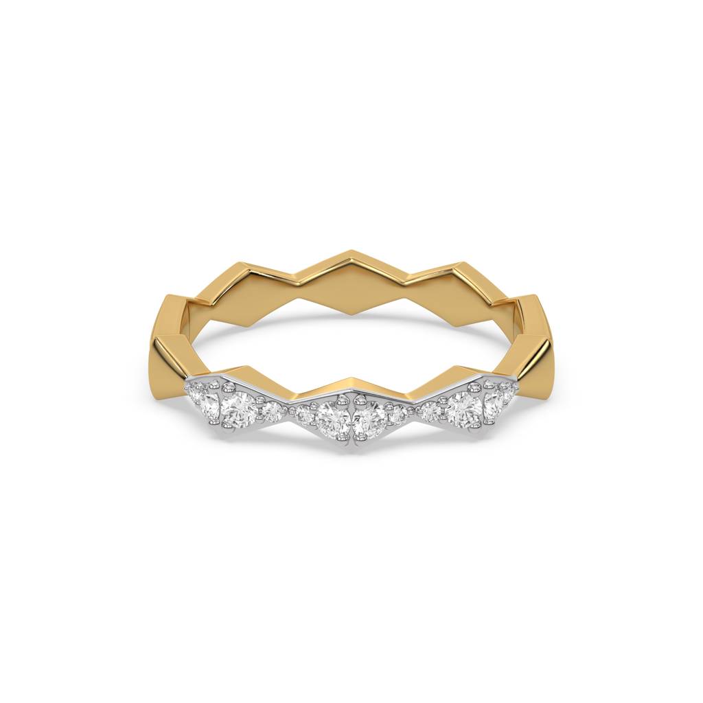 0.19Ct Lab Grown Diamond Ring In 18Kt Gold Vermeil : LLRG0095