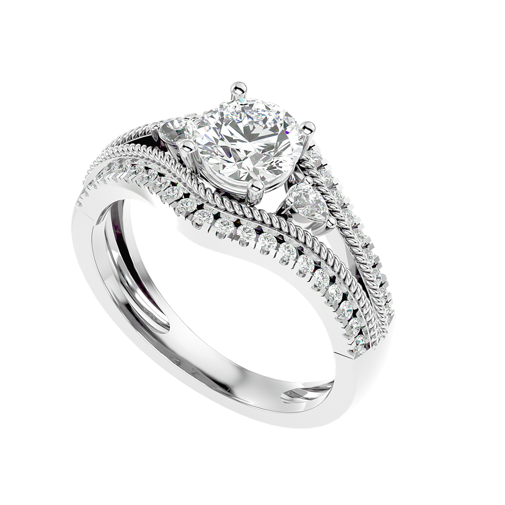 Auge 1.34Ct Moissanite Three Stone Ring : FRGS0183M