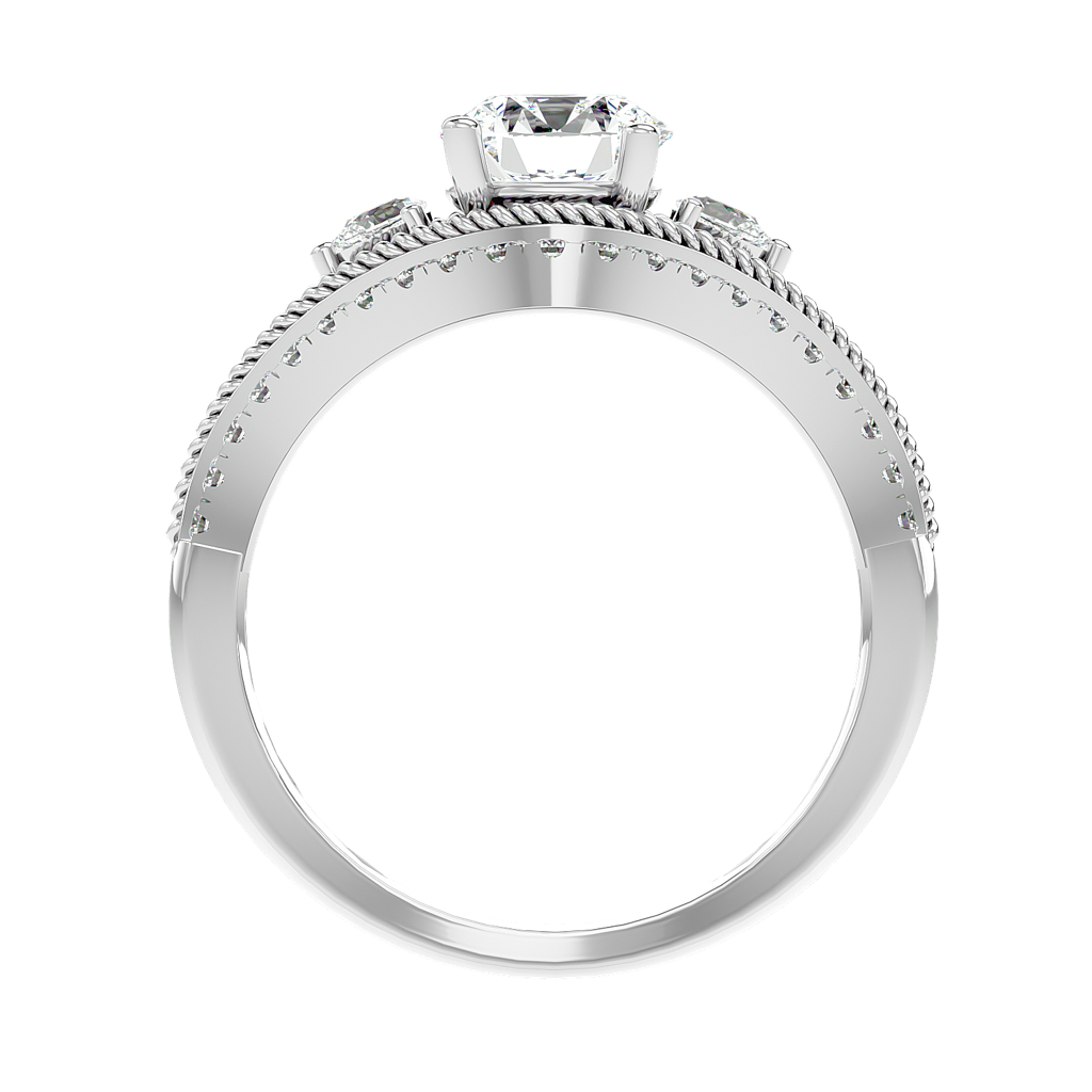 Auge 1.34Ct Moissanite Three Stone Ring : FRGS0183M
