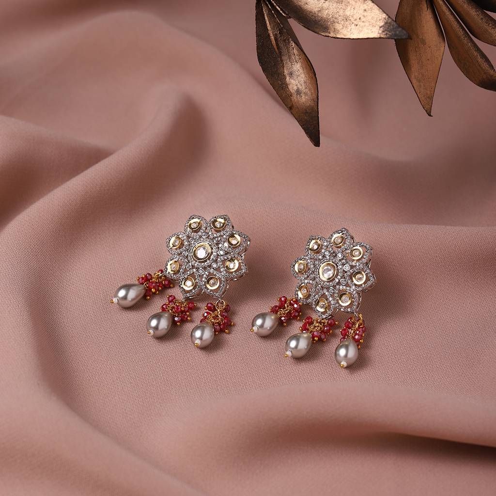 Diamond & Semi Precious Stone Earrings : RSA22-22