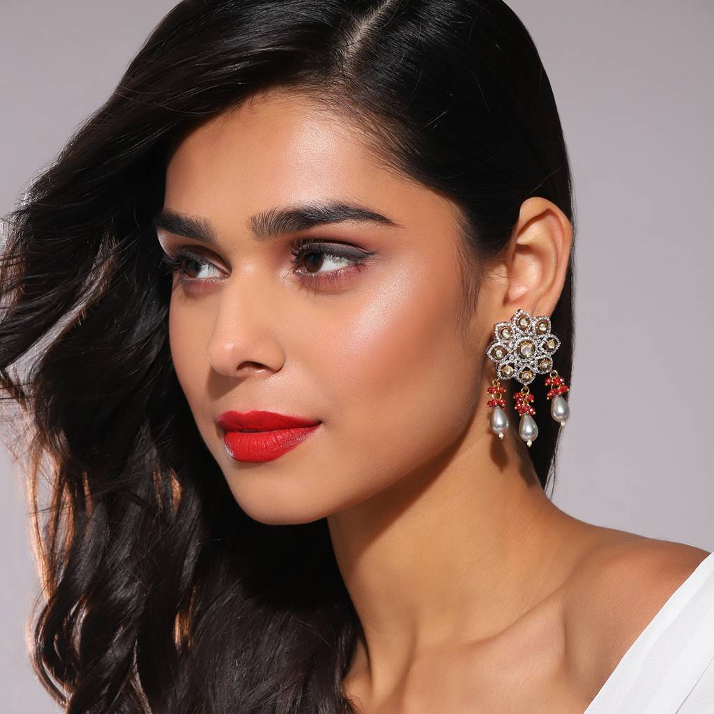 Diamond & Semi Precious Stone Earrings : RSA22-22