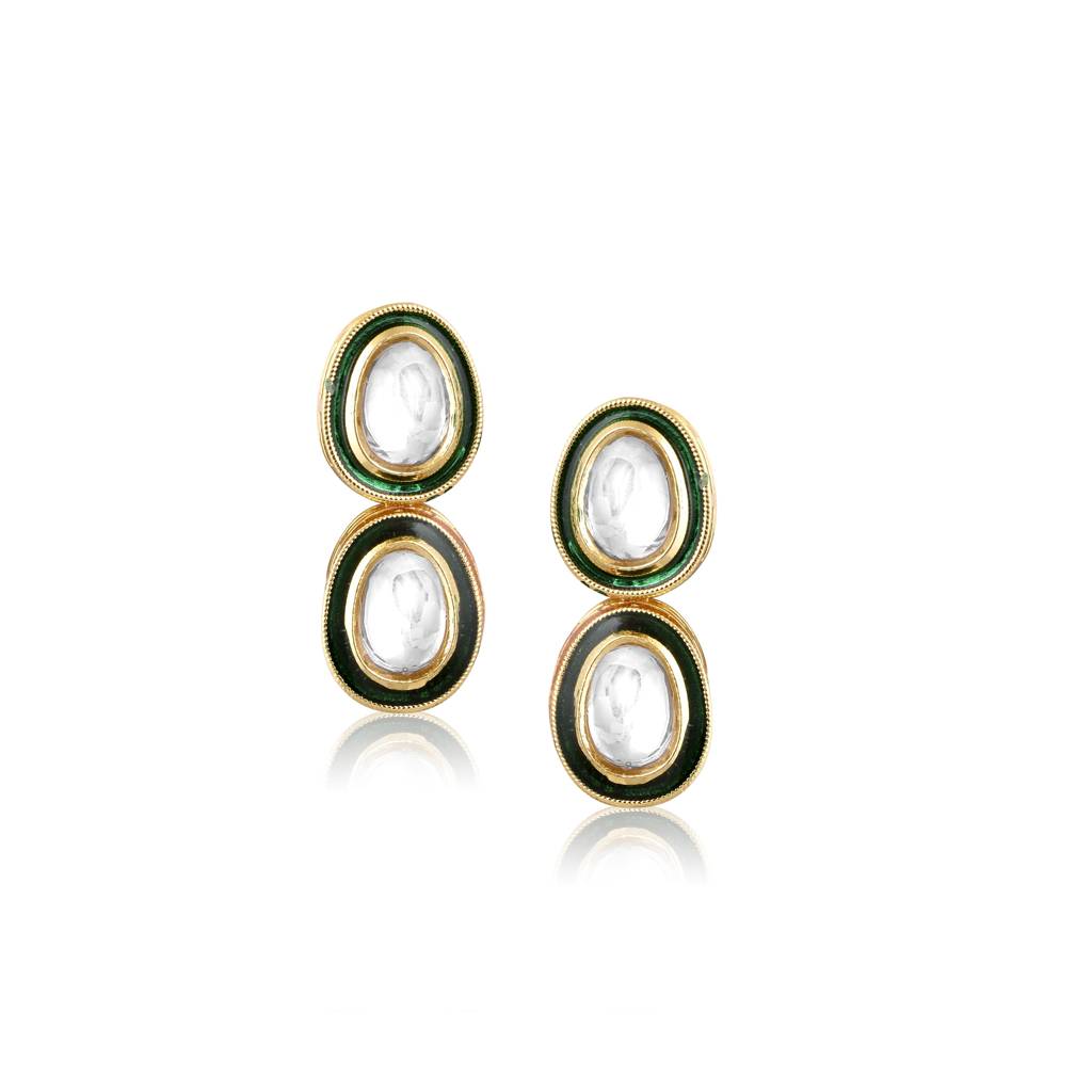Meira Green Enamel Kundan String : FSE2