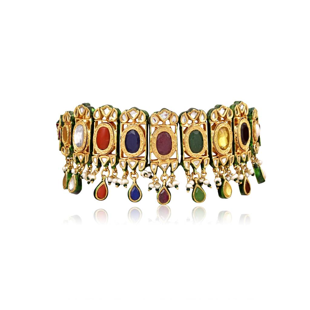 Meira Navratna Stone Necklace Set : FSE7