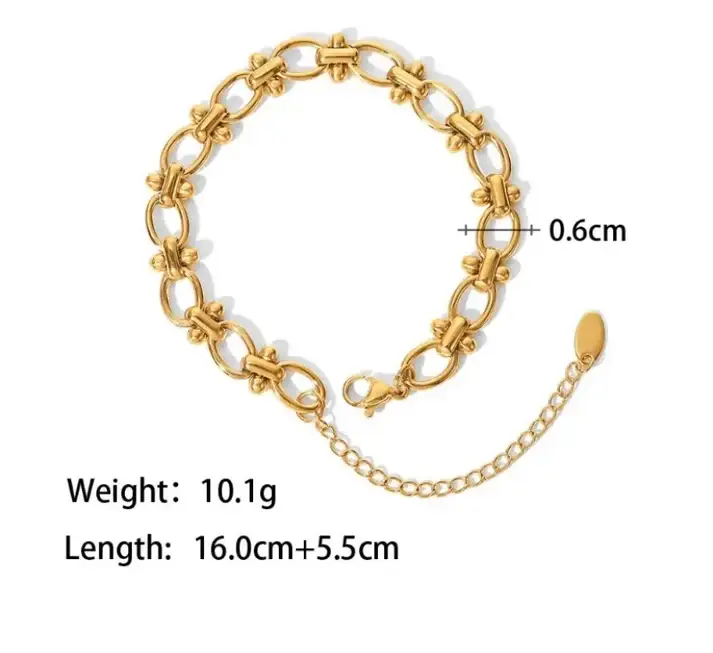 Bracelet Oval Links Gold Plated 18K : BCLT017