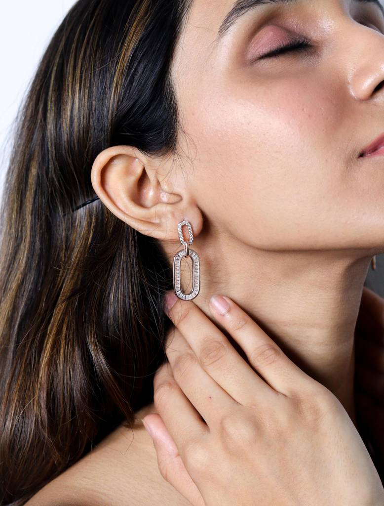 925 Silver Jaipur Pink Earrings