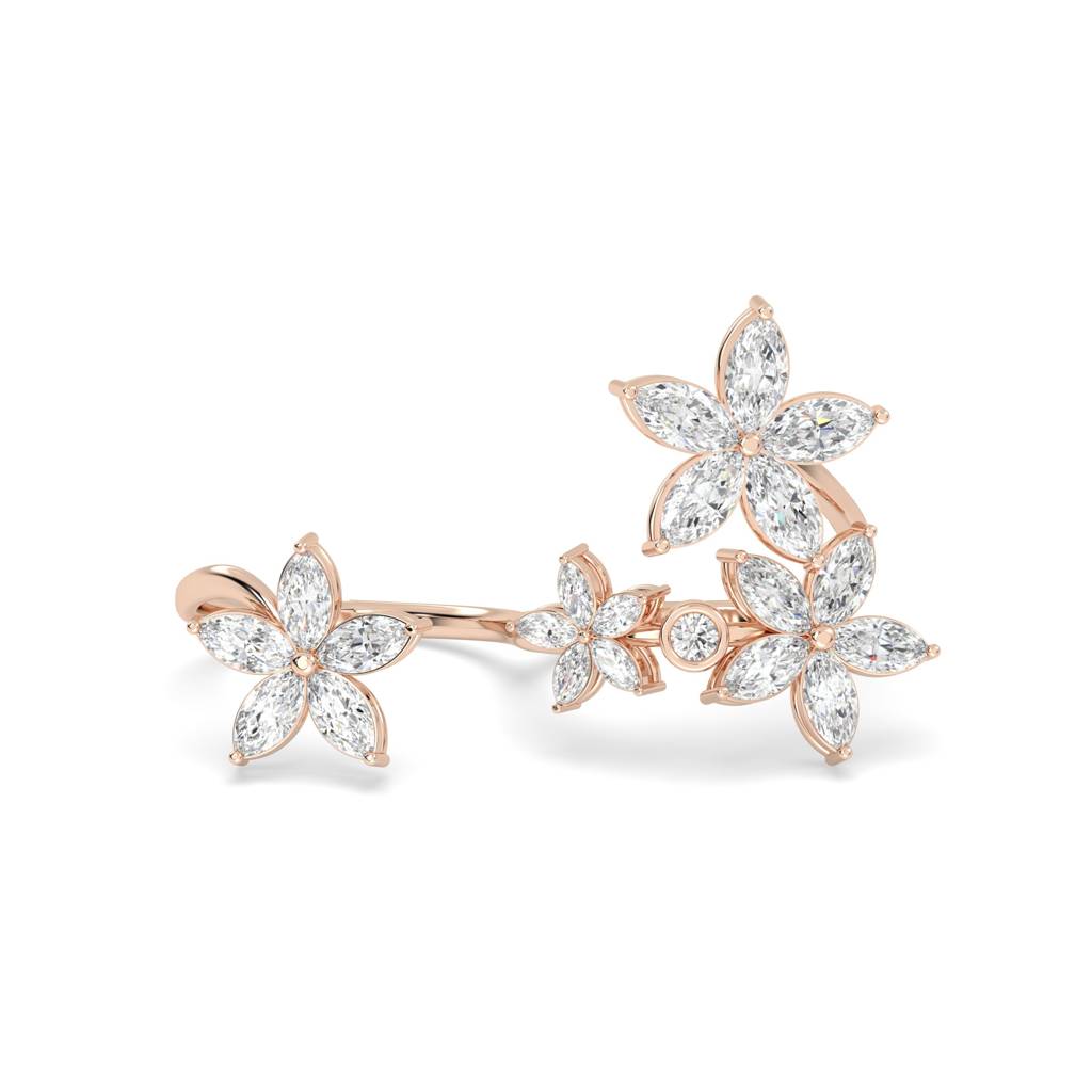 Floral Diamond Duo Ring : SFJ0924LR-052