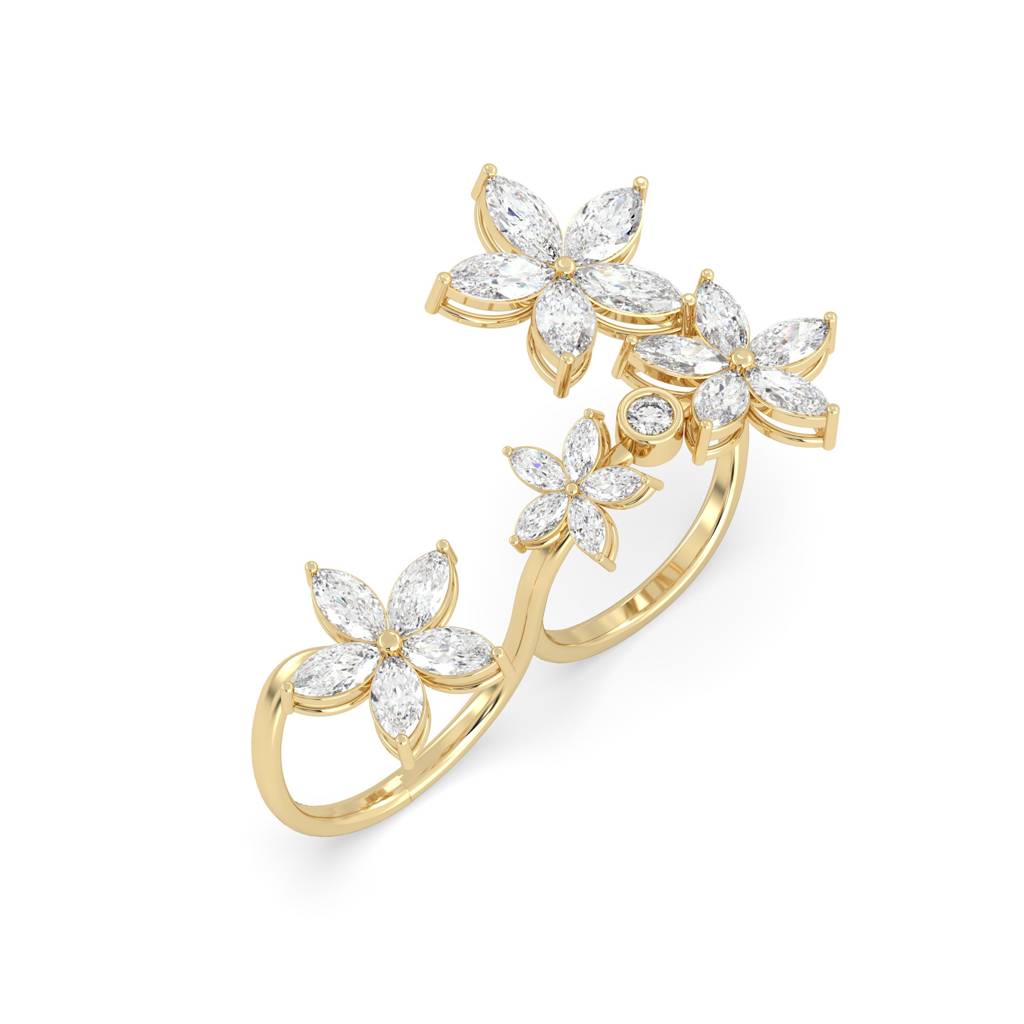 Floral Diamond Duo Ring : SFJ0924LR-052