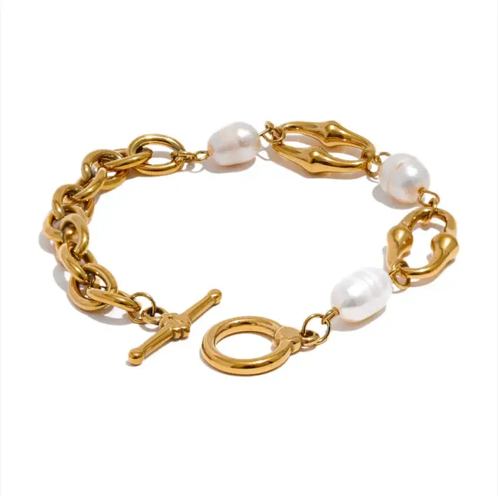 Pearl Link Golden Bracelet : NC0808