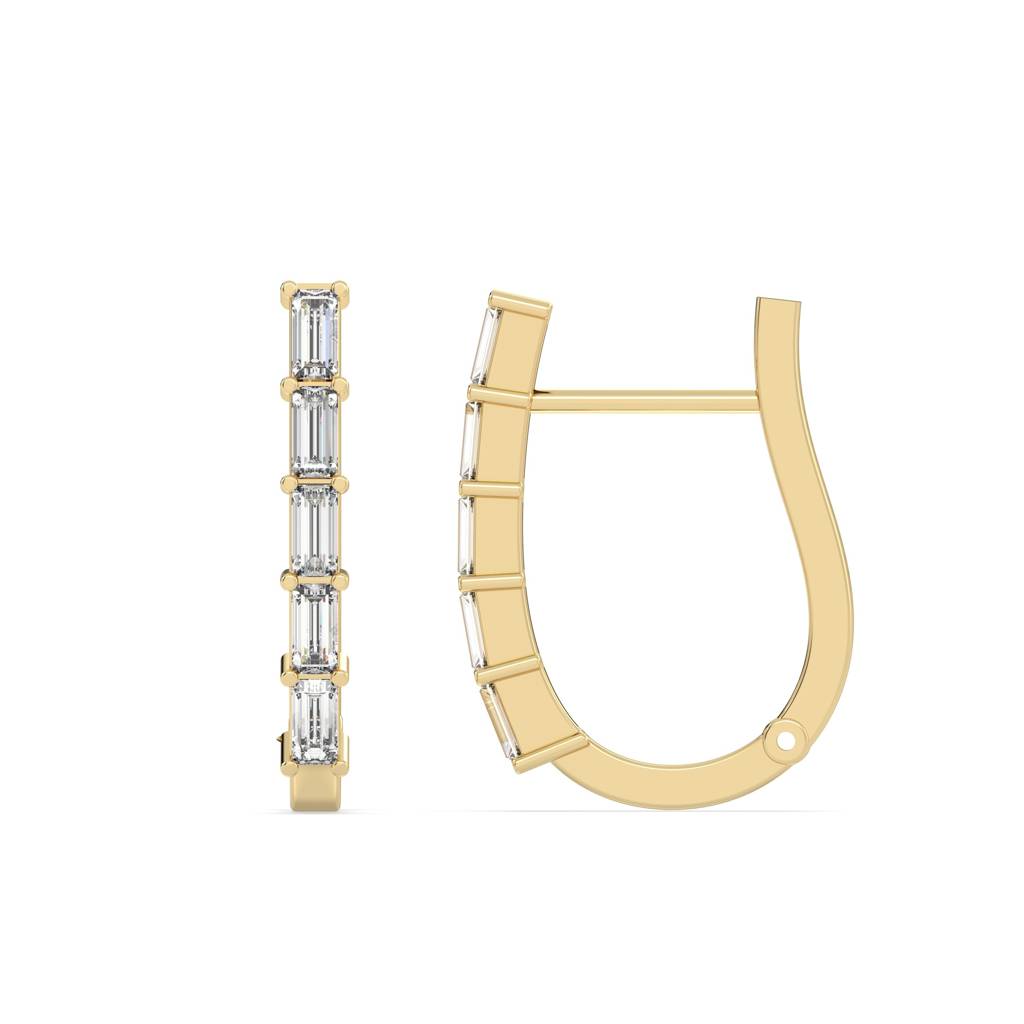 Classic Baguette Diamond Hoops : SFJ0924ER-046