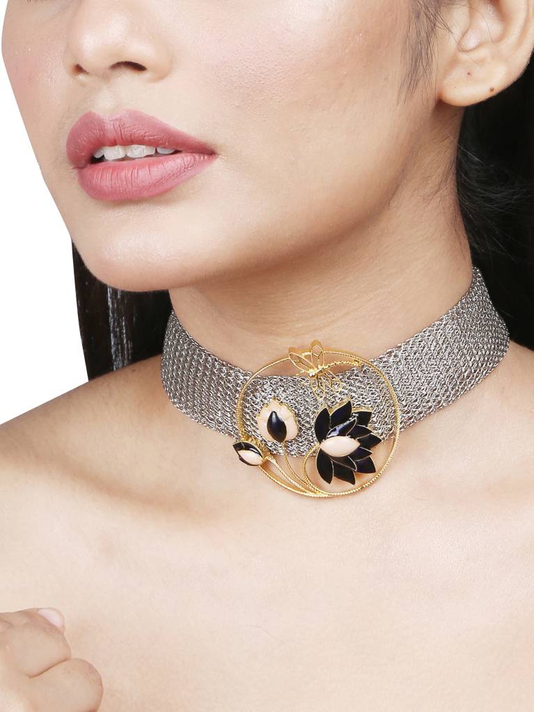 Ethereal Weave Lotus Choker : BR-2001