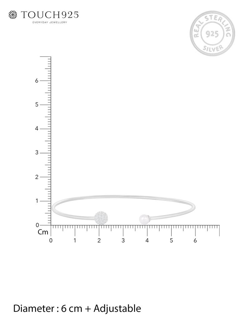 Pearl Orbit Silver Kada : GALB896