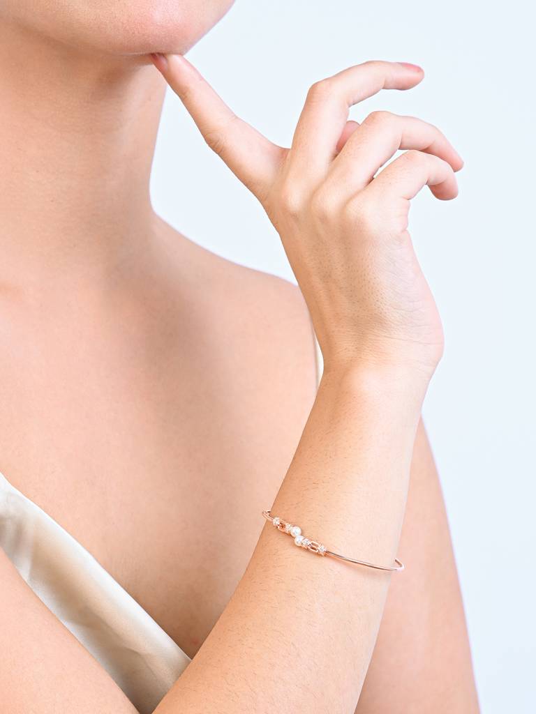 Linked Pearl Silver Kada : GBLB920