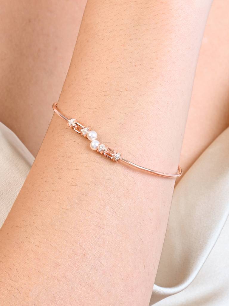 Linked Pearl Silver Kada : GBLB920