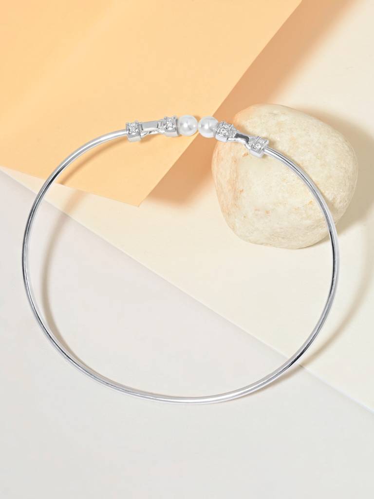 Linked Pearl Silver Kada : GBLB944