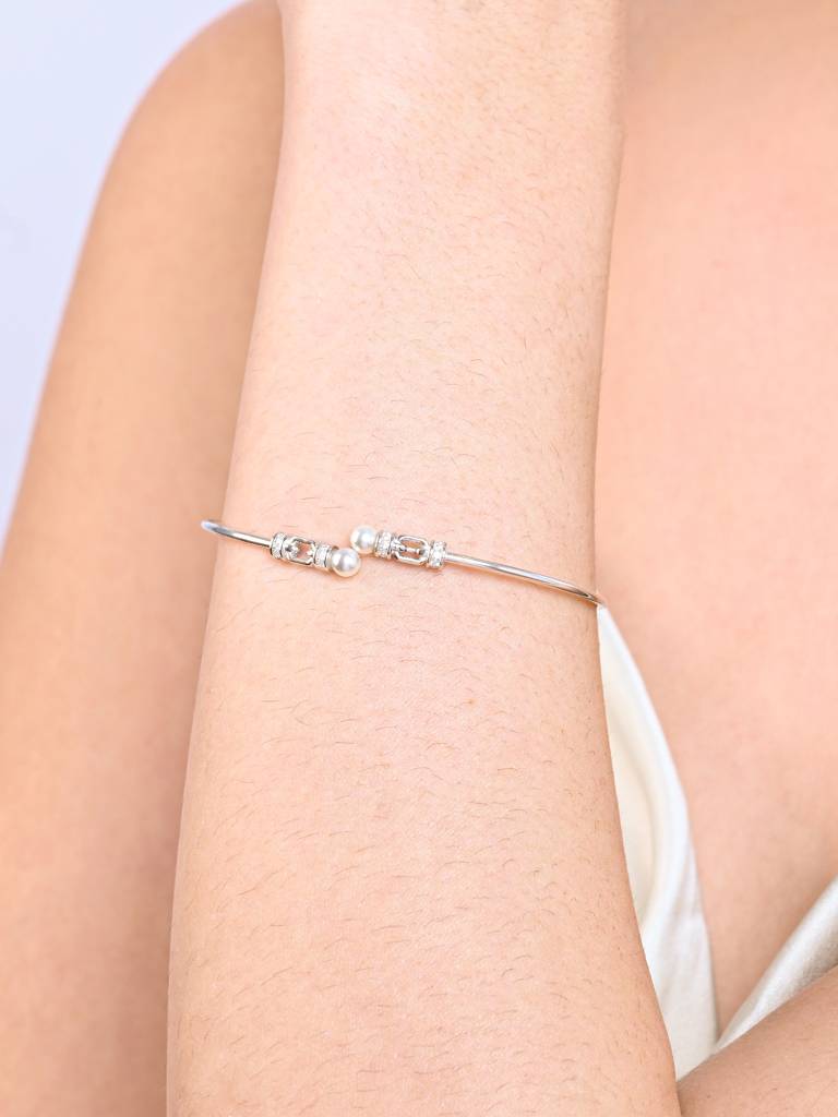 Linked Pearl Silver Kada : GBLB944