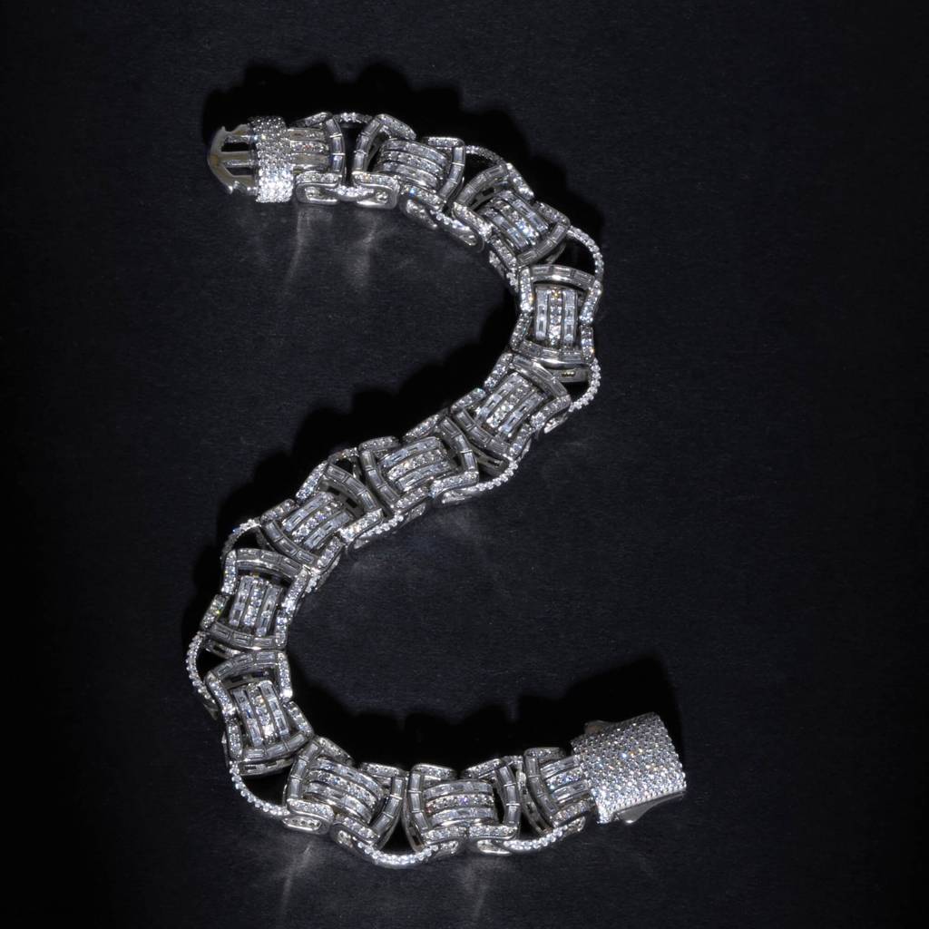 Chunky Silver Cz Bracelet : GB11