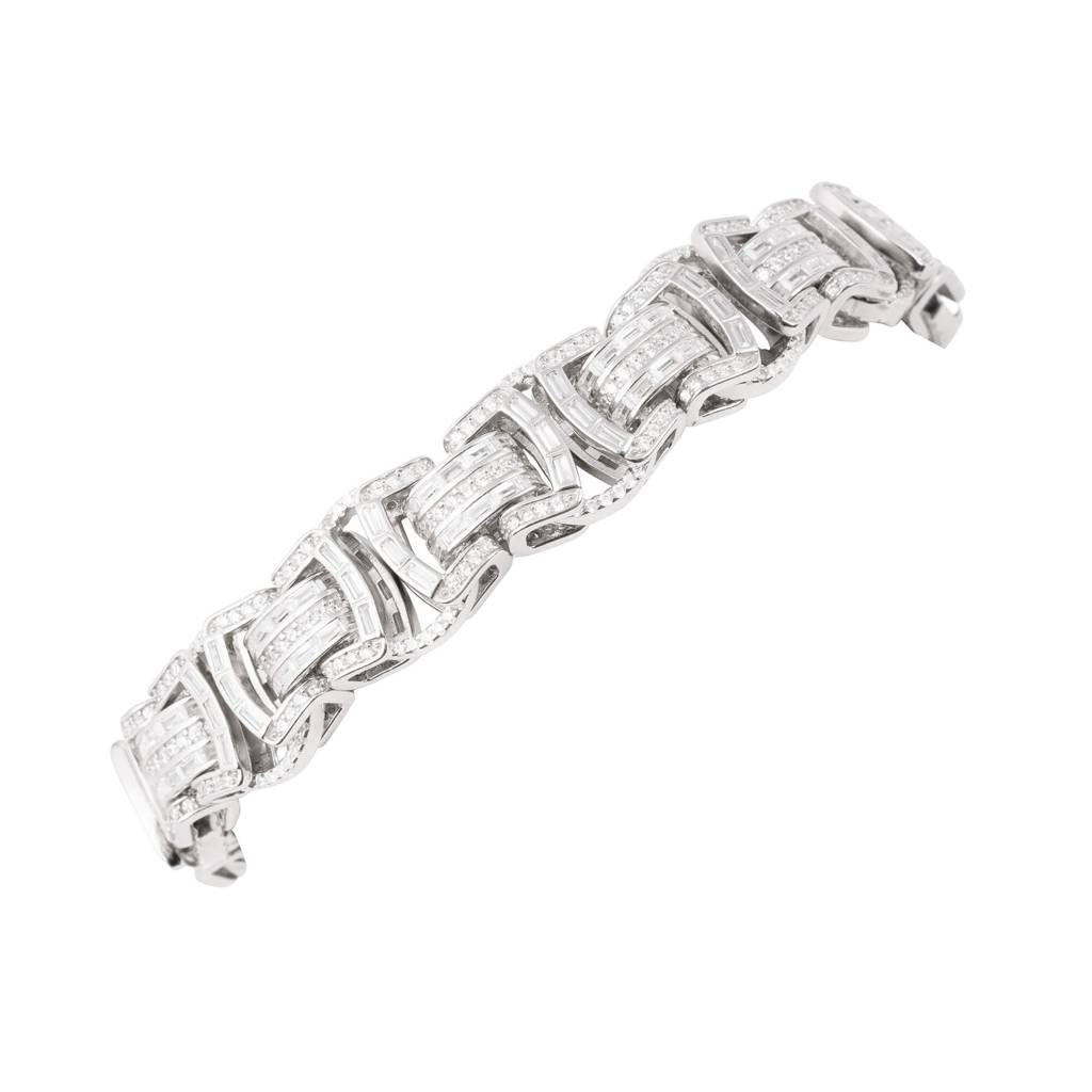 Chunky Silver Cz Bracelet : GB11