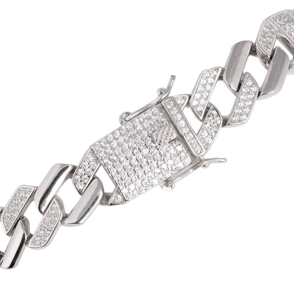 Cz Studded Silver Bracelet
