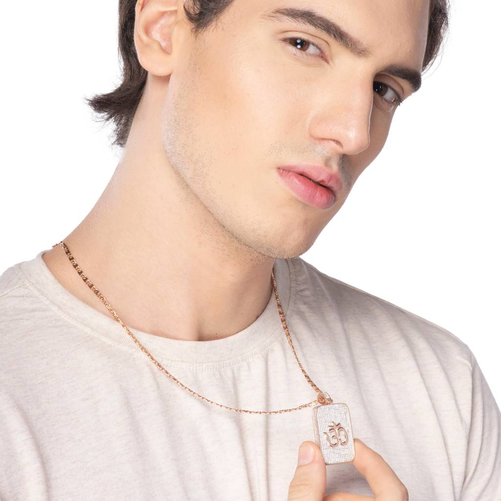 Sacred Serenity Cz Rosegold Chain Locket