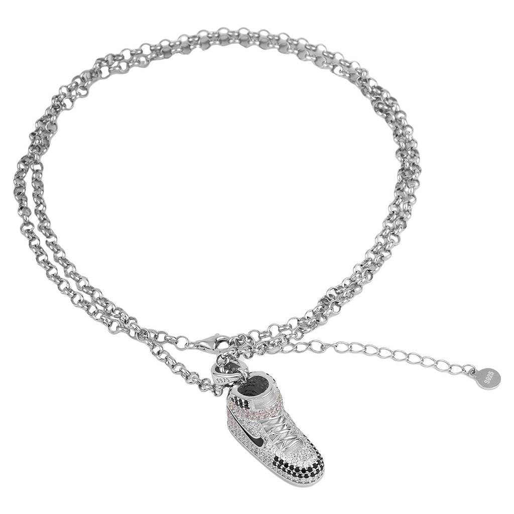 Sporty Elegance: Jordan Silver Chain Pendant