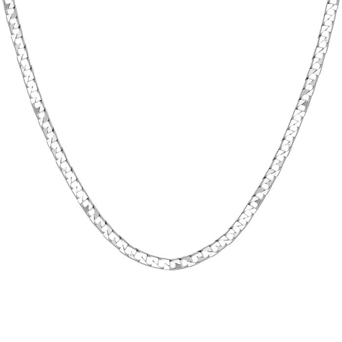 Sophisticated Versatile Silver Interlock Chain