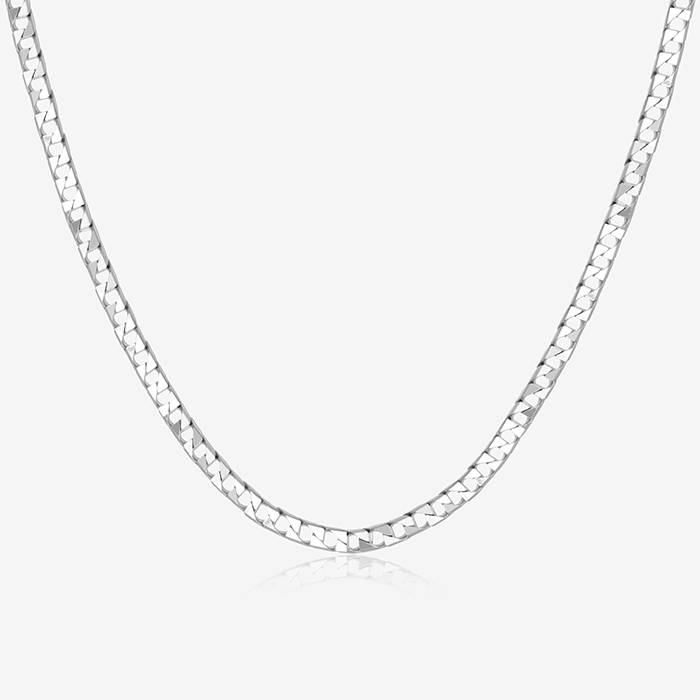 Sophisticated Versatile Silver Interlock Chain